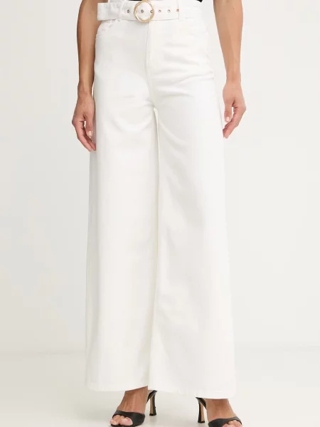 Twinset blugi wide leg feminini bej