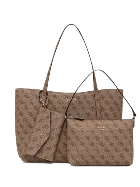 Geantă shopper Guess cu imagine maro