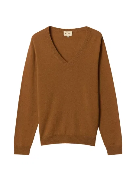 GOBI Cashmere Pulover Women's Essential Cashmere V-Neck Sweater' maro