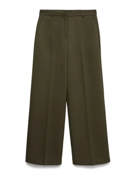 VERO MODA Pantaloni cu dungă VMELMA închis verde