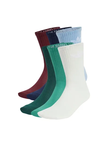 Adidas Șosete lungi Trefoil Cushion Crew Socks 6 Pairs Colorat alb