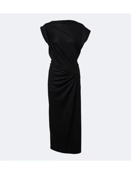 Rochie midi Marant Etoile din jerseu drapată negru