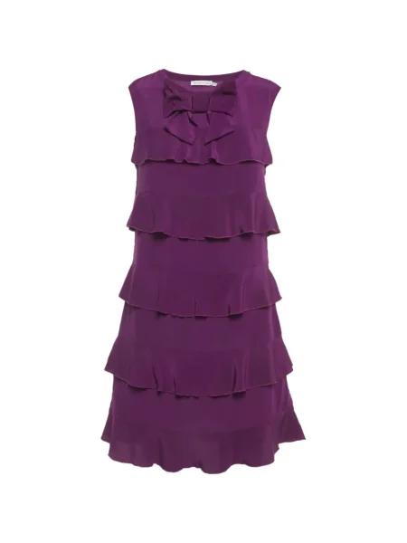 Rochie mini See By Chloe de mătase cu volane de costum violet