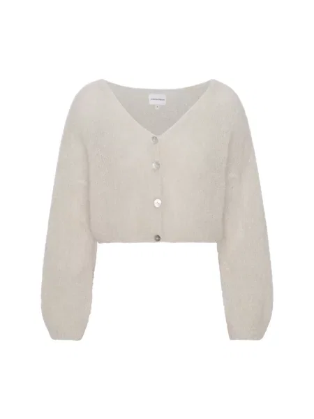 Moherowy kardigan American Dreams o krotszym kroju beżowy