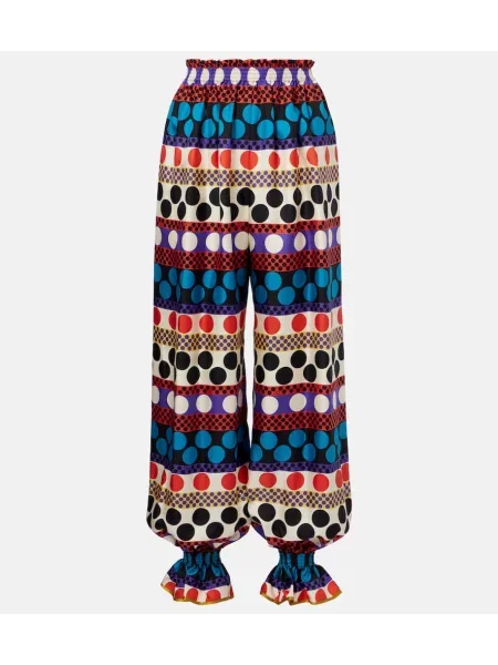 Jedwabne kuloty Valentino z nadrukiem