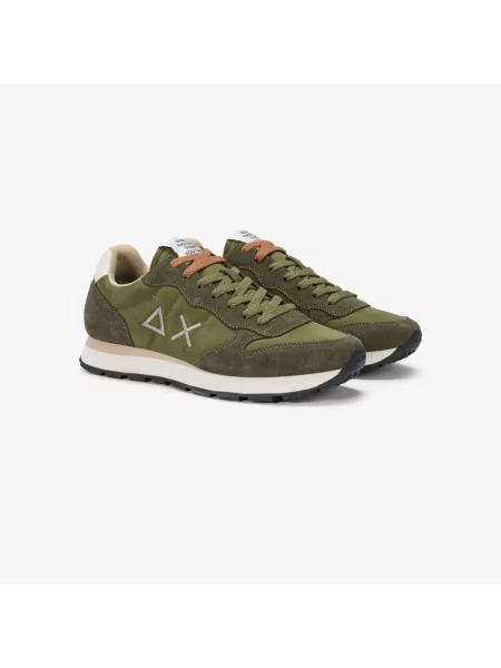 Sneakersy Sun68 skórzane zielone