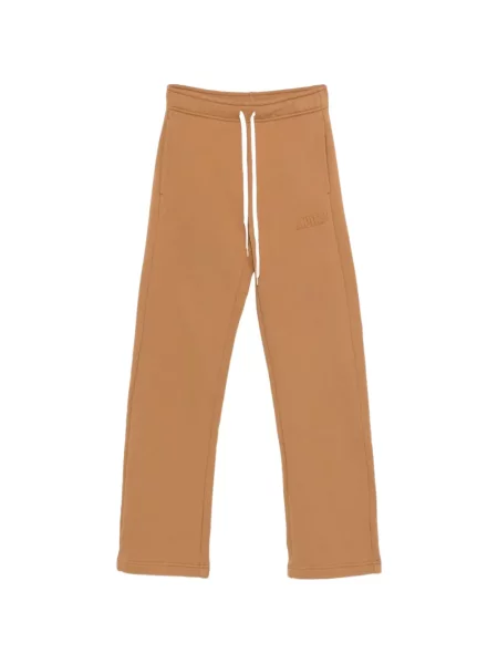 Pantaloni Autry cu broderie alergare cu cordon maro