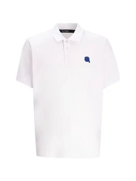 Tricou polo Karl Lagerfeld cu autograf alb