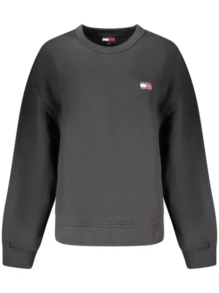 Bluza Tommy Jeans z długim rękawem z autografem czarna