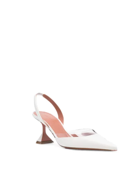 Pantofi cu toc Amina Muaddi slingback alb