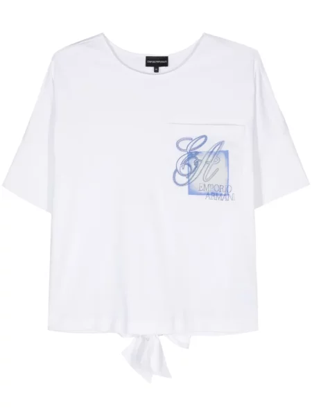 Tričko Emporio Armani s potiskem bílé