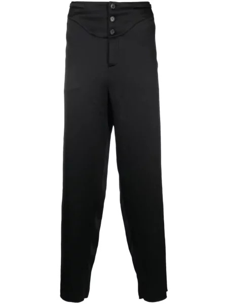 Pantaloni Saint Laurent de mătase conici negru