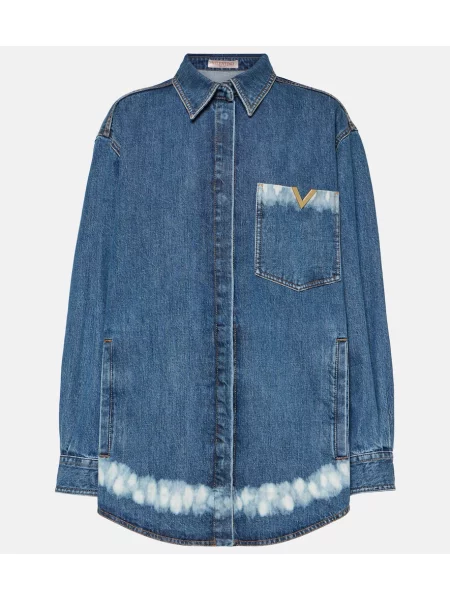 Cămașă Valentino zdrențuiți albastru