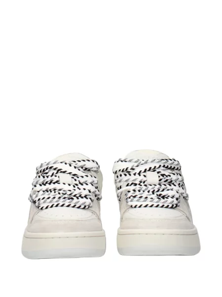 Top Barrow din piele alb
