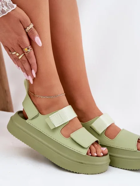 Sandali Boto na ježka s platformo zelena