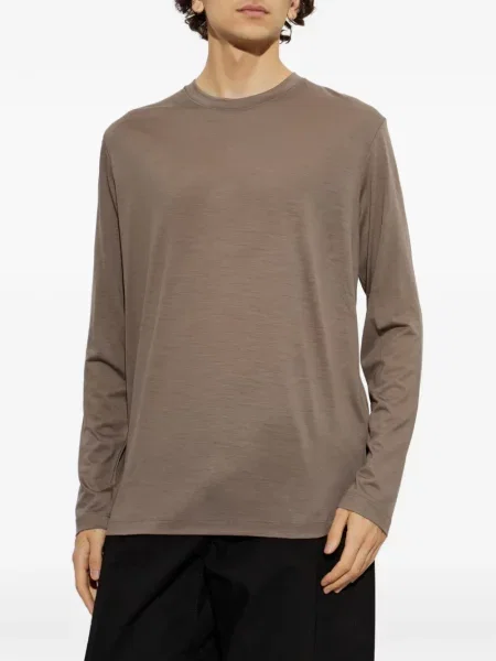 Lung tricou Sease de lână maro