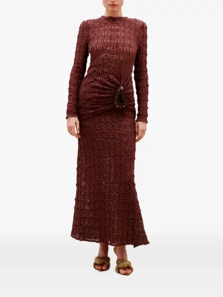 Lung tricou Silvia Tcherassi cu volane maro