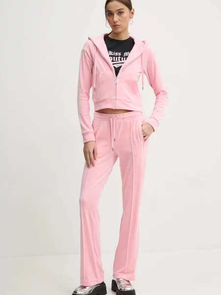 Спортивні штани Juicy Couture з аплікацією рожевий