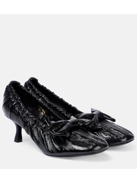 Pantofi cu toc Acne Studios cu funde din piele negru