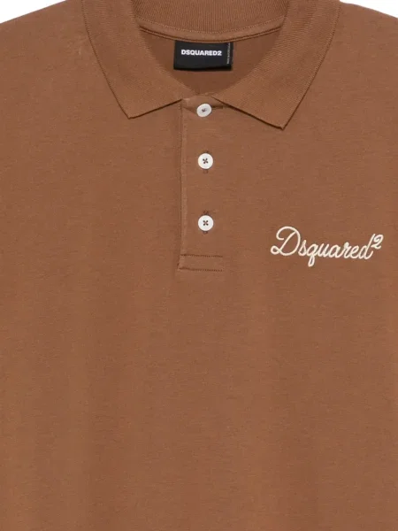 Polo Dsquared2 cu broderie maro