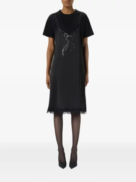 Stras rochie midi Blumarine din dantelă negru