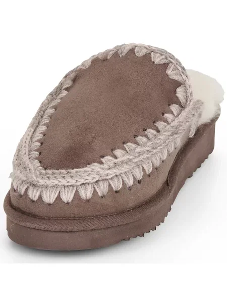 Papuci de casă Mou din piele de căprioară maro