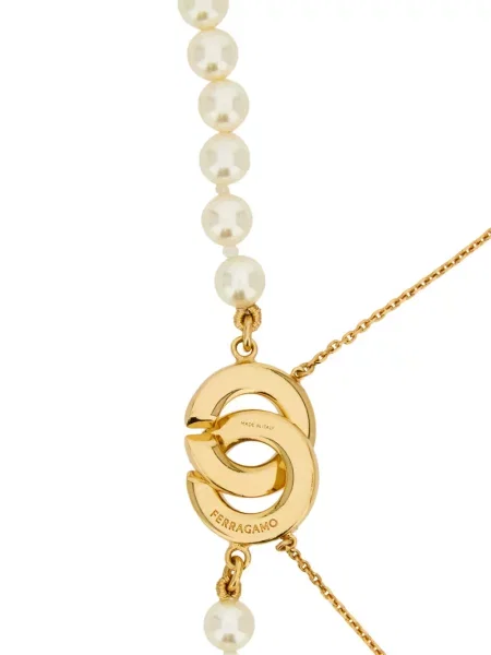 Colier Ferragamo cu perle auriu