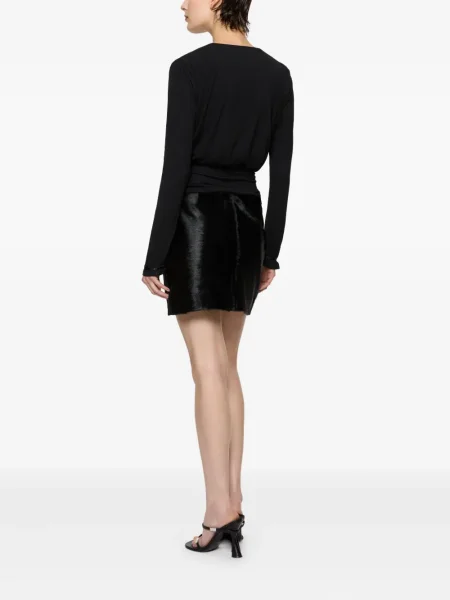Top Paris Georgia lung negru