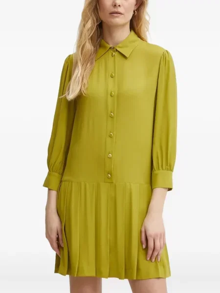 Mały sukienka koszulowa Liu Jo plisowana garniturowa zielona