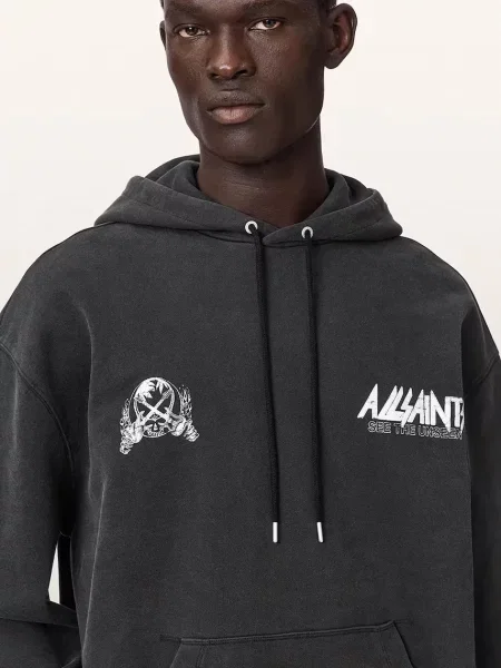AllSaints кофта з капюшоном CHROMIUM