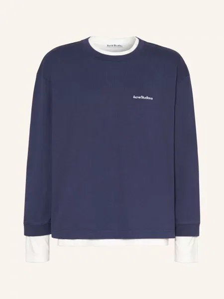 Acne Studios Mikiny Z Kombinace Materiálů tmavě modrá bílá