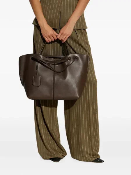 Geantă shopper Max Mara din piele maro