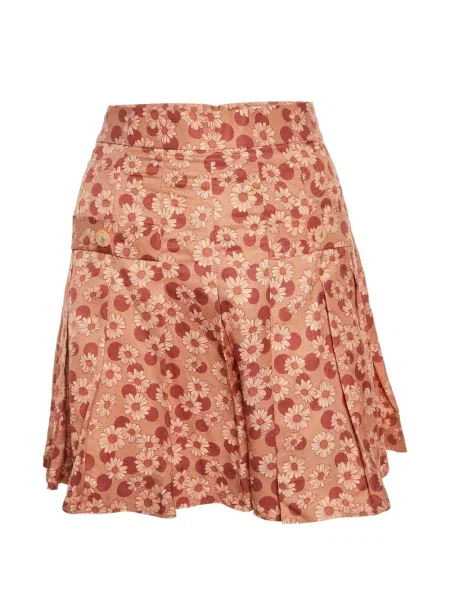 Pantaloni Sandro cu model floral portocaliu