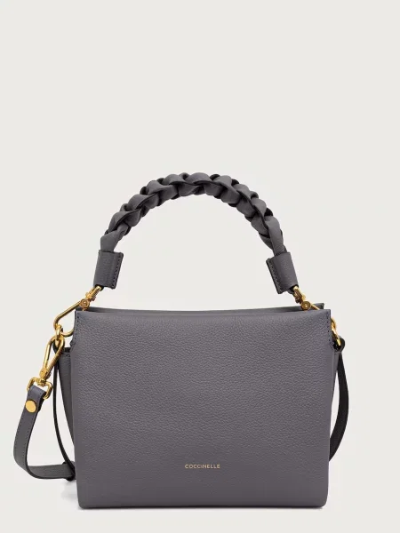 Coccinelle geantă crossbody pentru femei din piele gri