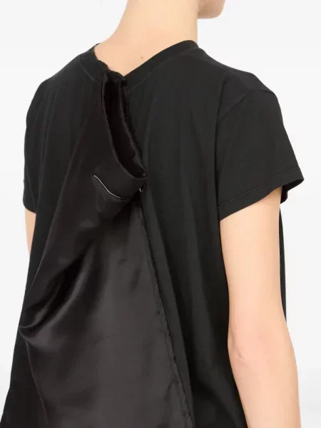 Tricou Mm6 Maison Margiela din satin negru