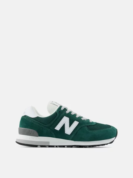 Замшевые повседневные кроссовки New Balance 574 зеленые