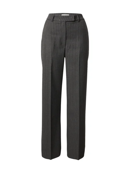 RÆRE by Lorena Rae Pantaloni cu dungă Fabrice gri alb