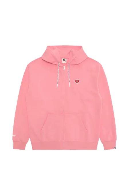 Hanorac cu glugă Aape By A Bathing Ape cu motiv cu inimi roz