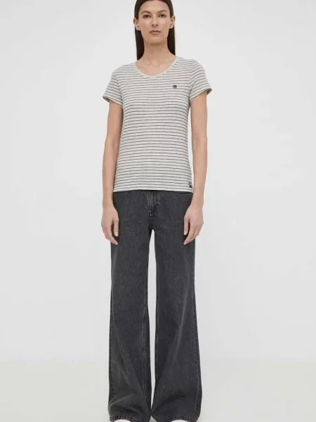G-Star tričko Stripe eyben slim v t šedé