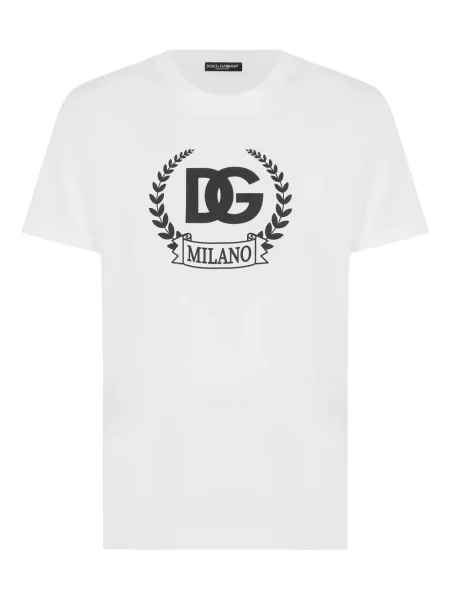 Tricou Dolce & Gabbana cu imagine cu decolteu rotund alb