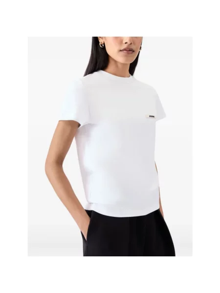 Koszulka Jacquemus z tafty biała
