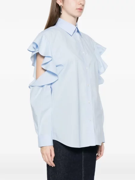 Top Moschino cu volane albastru