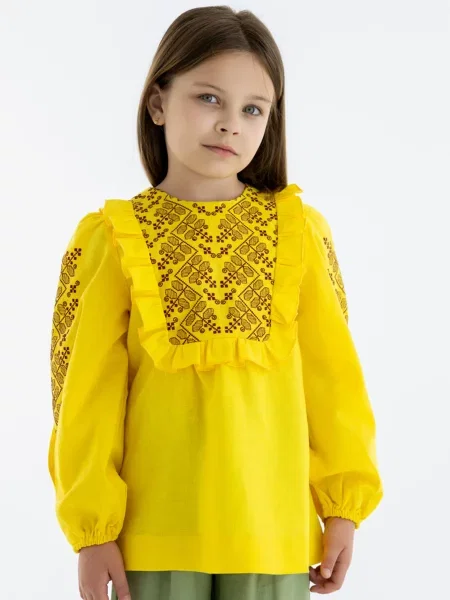 Детская рубашка Folk Moda желтая