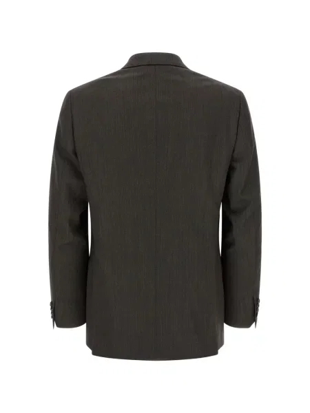 Costum Brioni de lână cu model herringbone maro