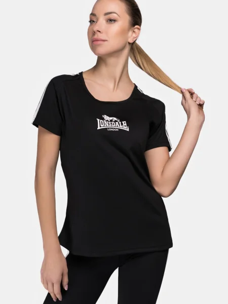 LONSDALE Tricou Halyard / alb negru