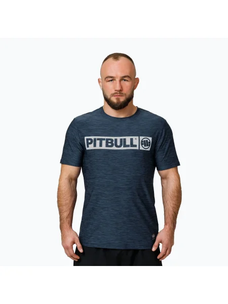 Tricou pentru bărbați Pitbull Hilltop Casual Sport navy melange albastru închis