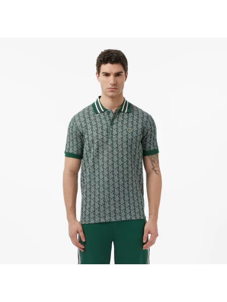 Lacoste Koszulka Polo Z Monogramem Classic Fit zielona