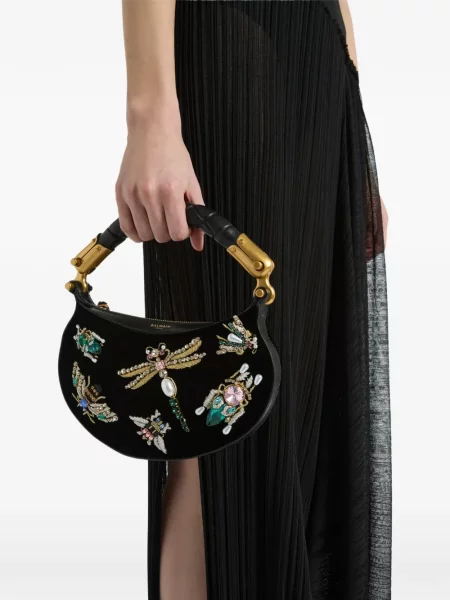 Geantă Balmain de catifea negru