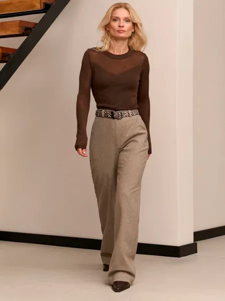 Штани класичні TrikoBakh світло-коричневий бавовна/поліестер коричневі