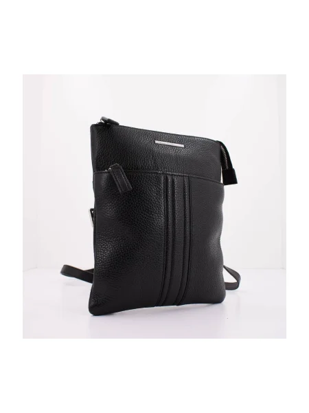 Kožený crossbody kabelka Geox čierna